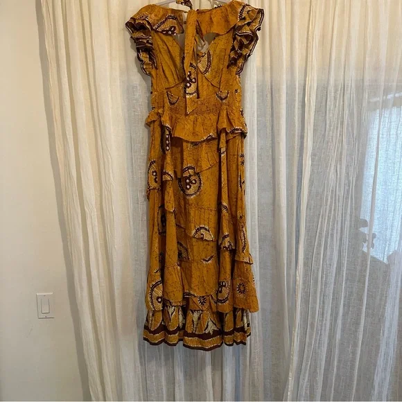 NWT Love the Label Anthropologie Adrienne Ruffled Boho Maxi Dress size large - Picture 12 of 16